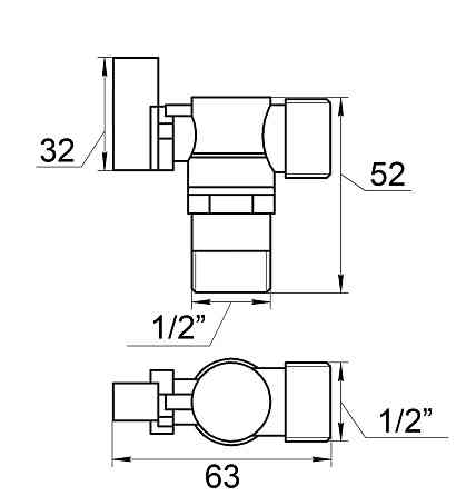 Кран кульовий кутовий SOLOMON 1/2″х1/2″ A7172 Луцк