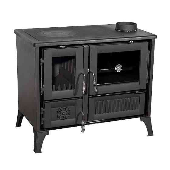 Піч-кухня чавунна Hosseven 4013 з духовкою та варильною поверхнею 8 кВт до 60 м2 опалювально-варильна піч на дровах Туреччина Київ