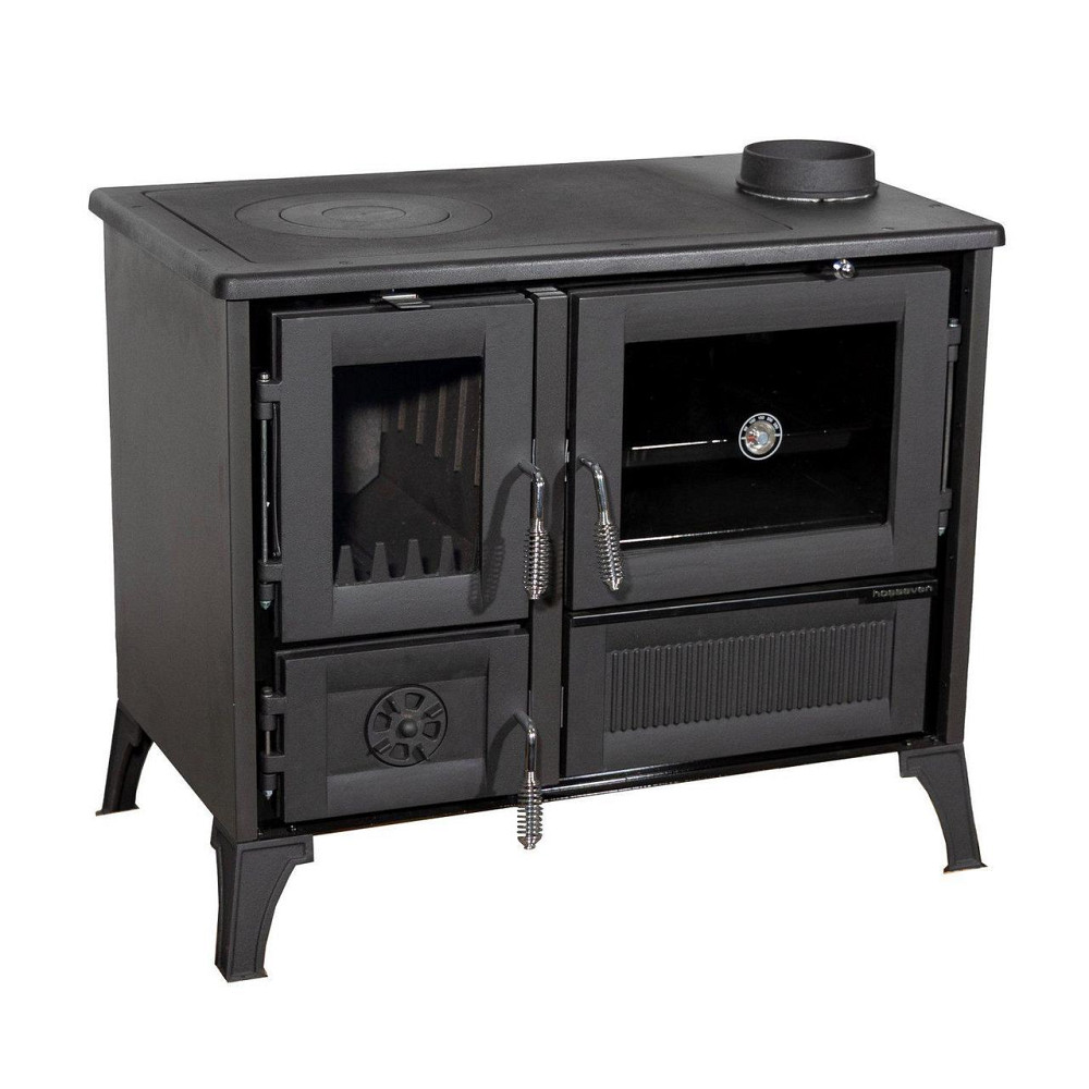 Піч-кухня чавунна Hosseven 4013 з духовкою та варильною поверхнею 8 кВт до 60 м2 опалювально-варильна піч на дровах Туреччина Тернопіль - фото 2