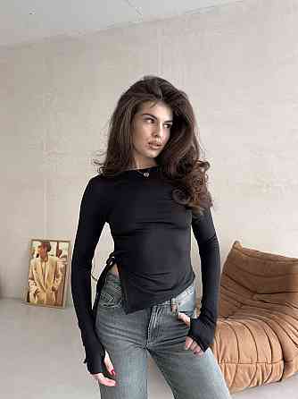 Женский асимметричный лонгслив с разрезом микродайвинг Одесса