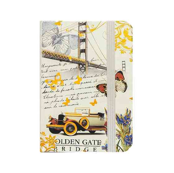 Блокнот А6 на резинке 5702-3 твердая обложка, линия 14х9 см 80 листов Винница