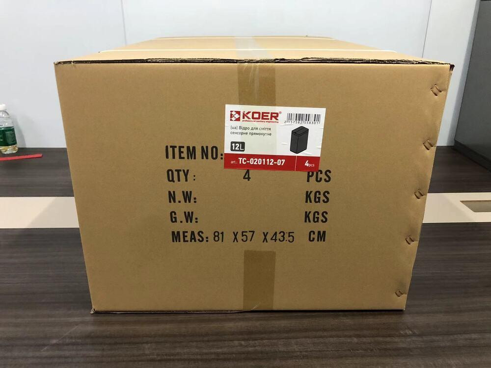 Відро для сміття сенсорне Koer TC-020112-07 12 л колір графіт нерж. сталь антипалець (KR5583) Чернівці - фото 5