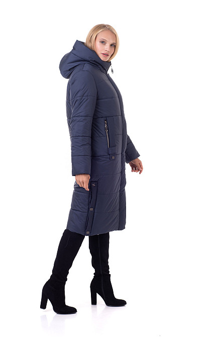 Пуховик довгий жіночий зимовий без хутра Київ - фото 2