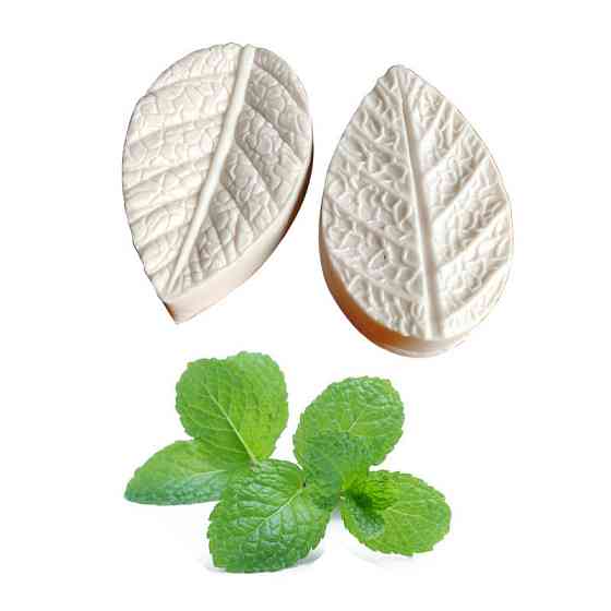 Силиконовый молд Листья мяты 40 на 65 мм белый Киев