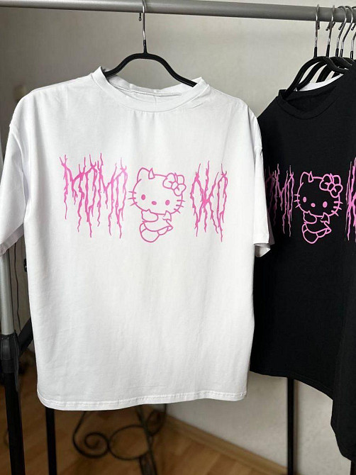 Женская стильная оверсайз футболка с рисунком Китти кулир Одесса - изображение 2