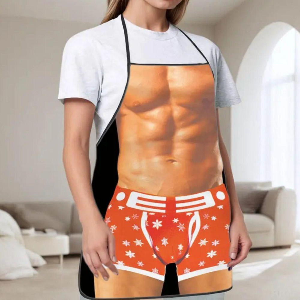 Фартух з приколом чоловічий з принтом торс 75 на 60 см різнобарвний Київ - фото 5