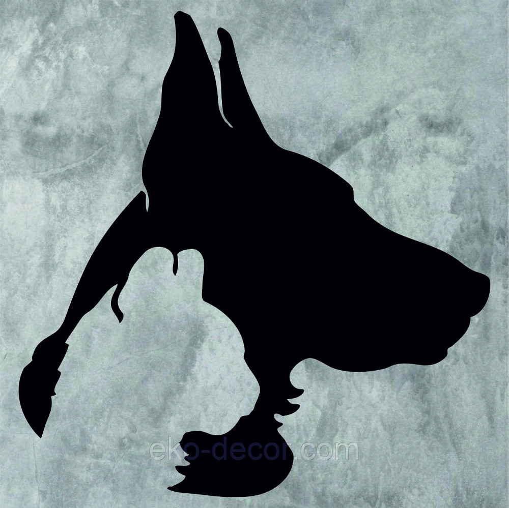 Декоративное настенное Панно «Силуэт кот пес», Декор на стену 70*67 см, Черный Киев - изображение 5