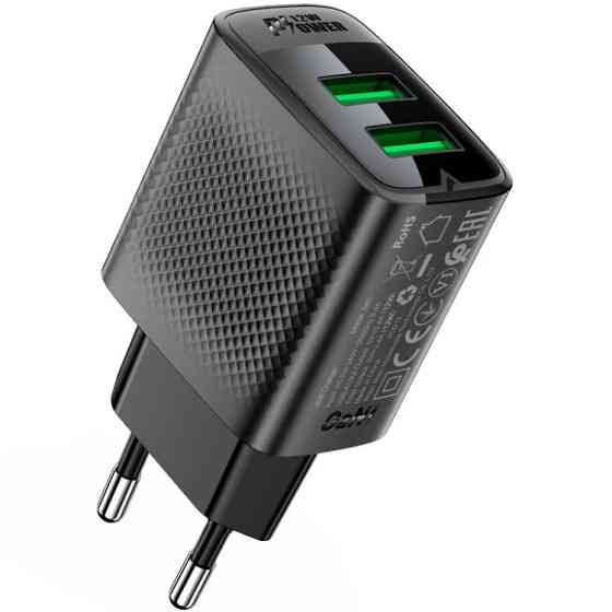 Зарядний пристрій 2xUSB 12W (USB-Ax2) A86 Black Acefast Винница