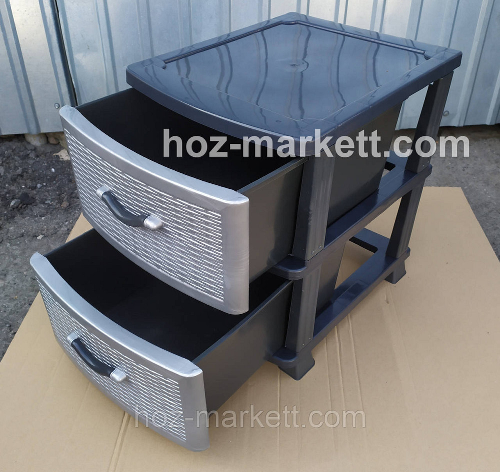 Комод пластиковий тумба на 2 ящики сірий Харків - фото 6