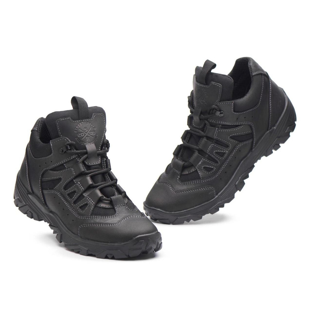 Тактические кроссовки кожа с  кордурой.Черные.11-01 38 (24,5) Харьков - изображение 6