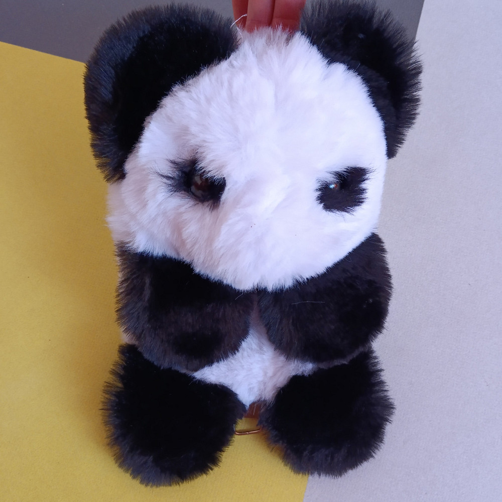 Плюшевий рюкзак сумка 2 в 1 Панда черная детская плюшевая Киев - изображение 4