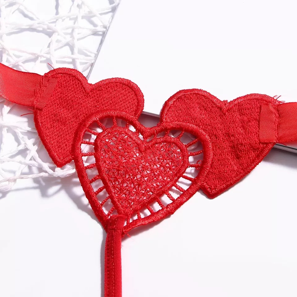 Еротичні трусики червоні - розмір універсальний, на зав'язках Київ - фото 2