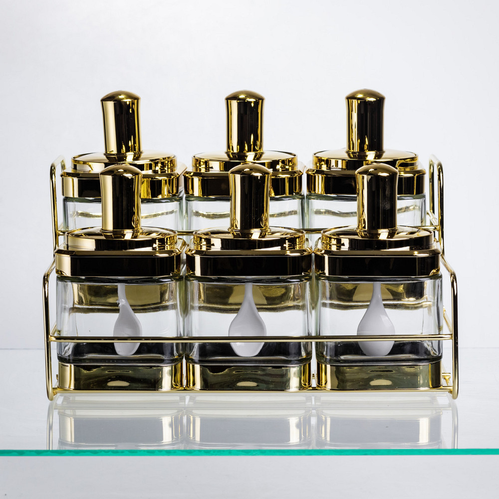 Набір банок для сипучих продуктів з ложкою, 6 шт, золото Київ - фото 6