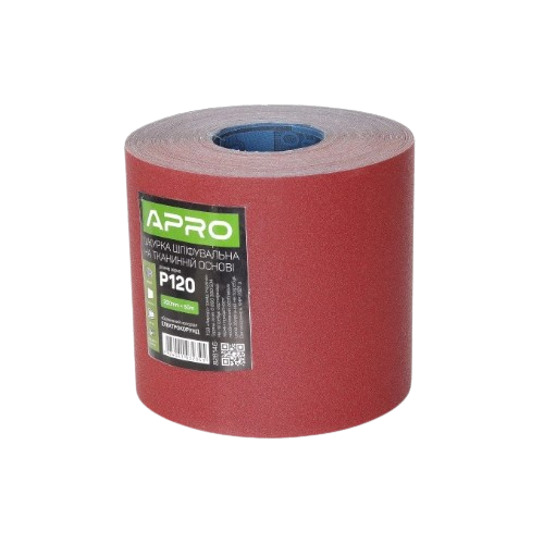 Папір шліфувальний тканинна основа 200мм*50м P120 APRO Житомир