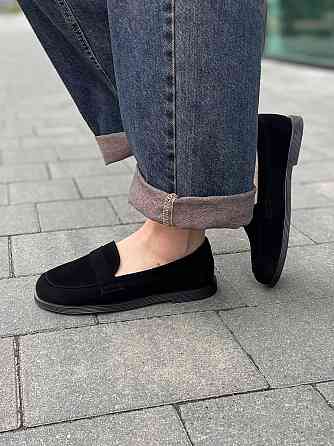 MOD GAR Лофери жіночі MOD GAR 9864 чорні (весна-осінь, замша натуральна) (5805) Коломия