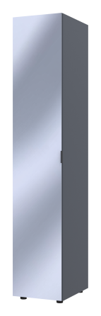 Шафа-пенал з дзеркалом Doros Гелар 39х49,5х203,4 см Графіт (DRS-011130) Львів