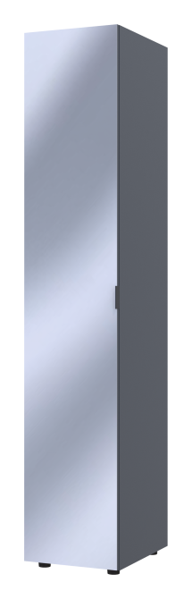 Шафа-пенал з дзеркалом Doros Гелар 39х49,5х203,4 см Графіт (DRS-011130) Львів - фото 3