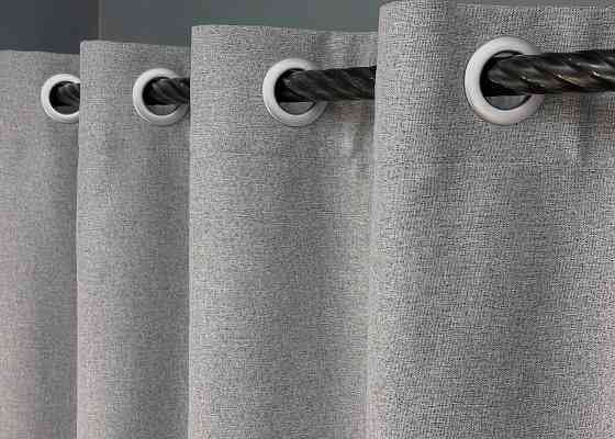 Комплект штор на люверсах VR-Textil Блэкаут двусторонний ASHEN NIGHT № 1840ш Светло-серый 150х270 см 2 шт (37-0281) Киев