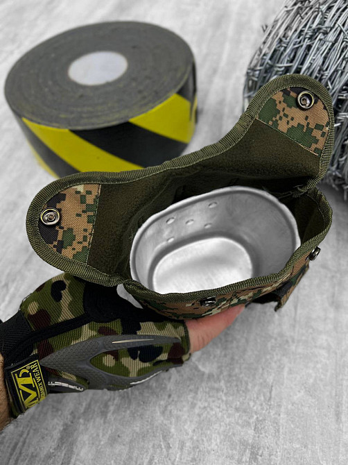 Фляга с котелком и подсумком для воды на 1 литр котелок алюминий фляга пищевой пластик с креплением Одесса - изображение 8