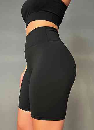 Шорти жіночі Black Cyclone 2683-2695 велосипедки дайвінг з широким поясом та написом clo чорні, чорний, XL Київ