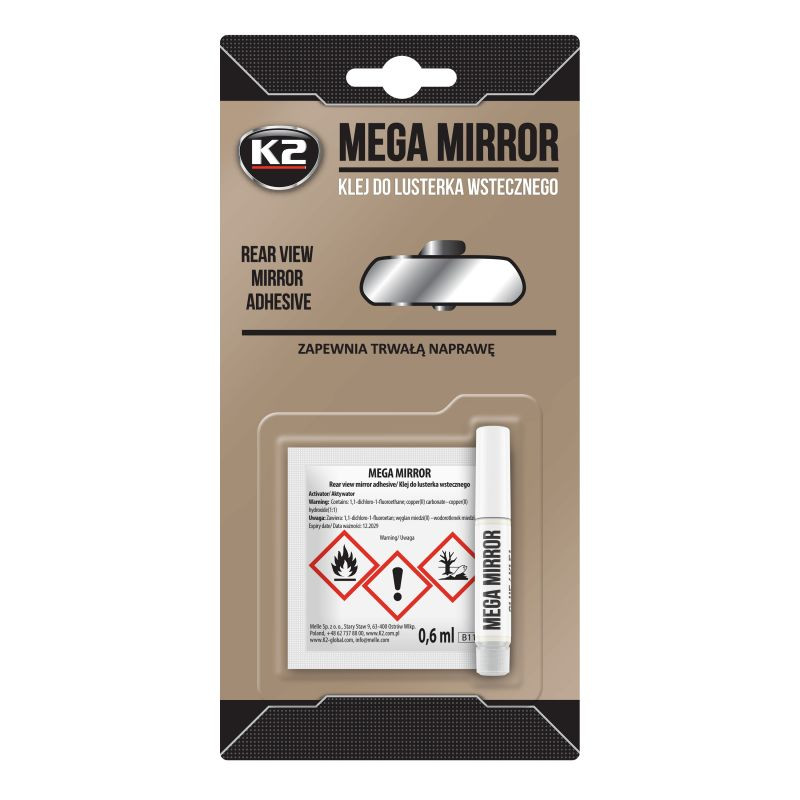 Клей для дзеркал заднього виду K2 Mega Mirror 0,6мл+0,5мл Львів - фото 1