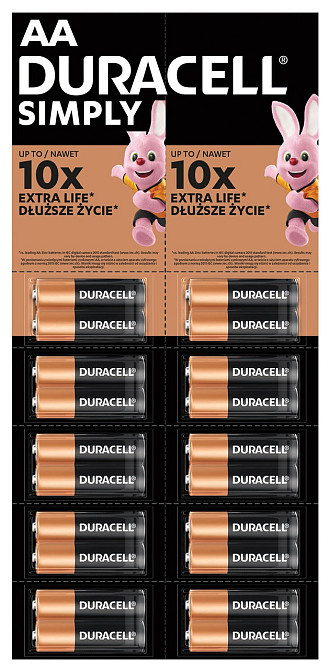 Батарейка DURACELL LR06 MN1500 уп. 1х2 шт. відривна (плакат 2х10) (6768607) Київ - фото 1
