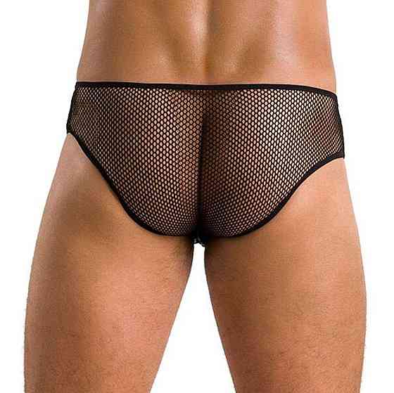 Мужские трусы со шнуровкой Passion 035 SLIP RICHARD XXL/XXXL Black, экокожа, сетка Sex Aura Киев