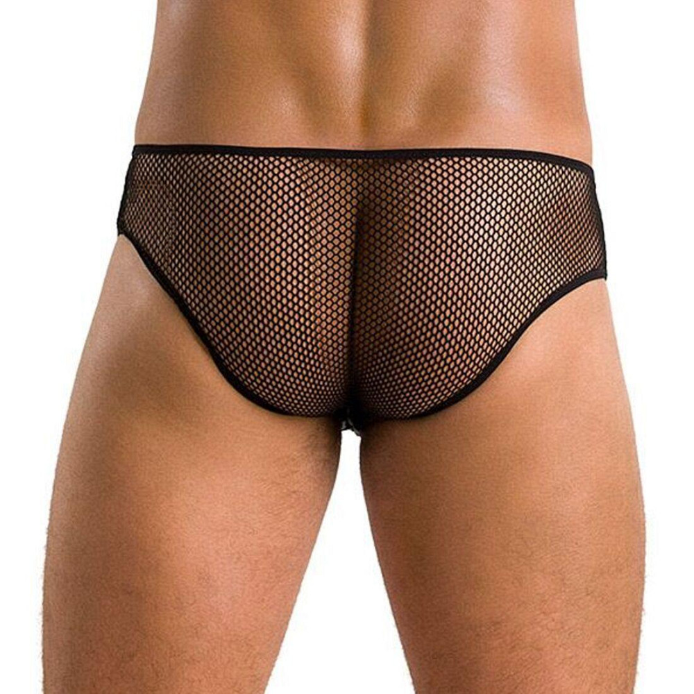 Мужские трусы со шнуровкой Passion 035 SLIP RICHARD XXL/XXXL Black, экокожа, сетка Sex Aura Киев - изображение 2