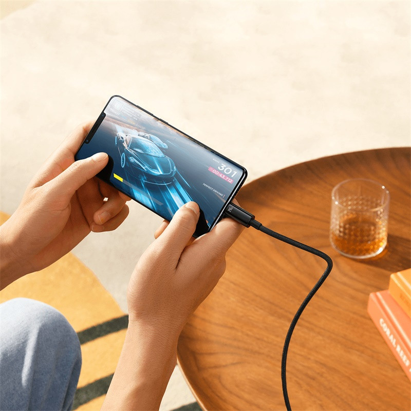 Кабель Baseus Tungsten Gold Fast Charging Data Cable Type-C to Type-C 240W 3m Black Одеса - фото 8