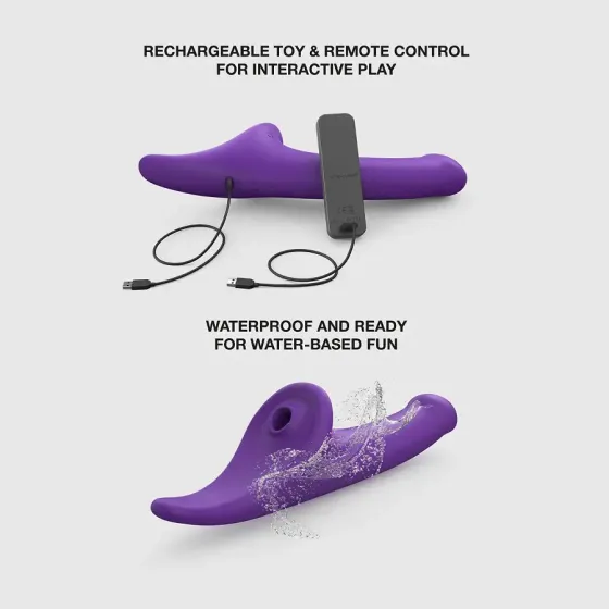 Вібронасадка для страпону з вакуумною стимуляцією Strap-On-Me Multi Orgasm Dildo M Purple Львов
