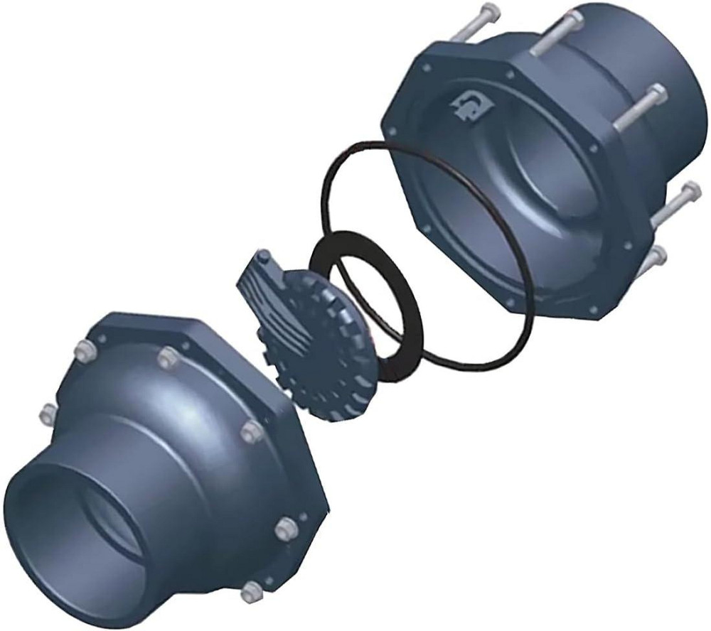 Зворотний клапан ПВХ DN32 (40 мм) з подвійним з’єднанням для труб під тиском, фітинг для зварювання розчинником для напірної труби Київ - фото 4