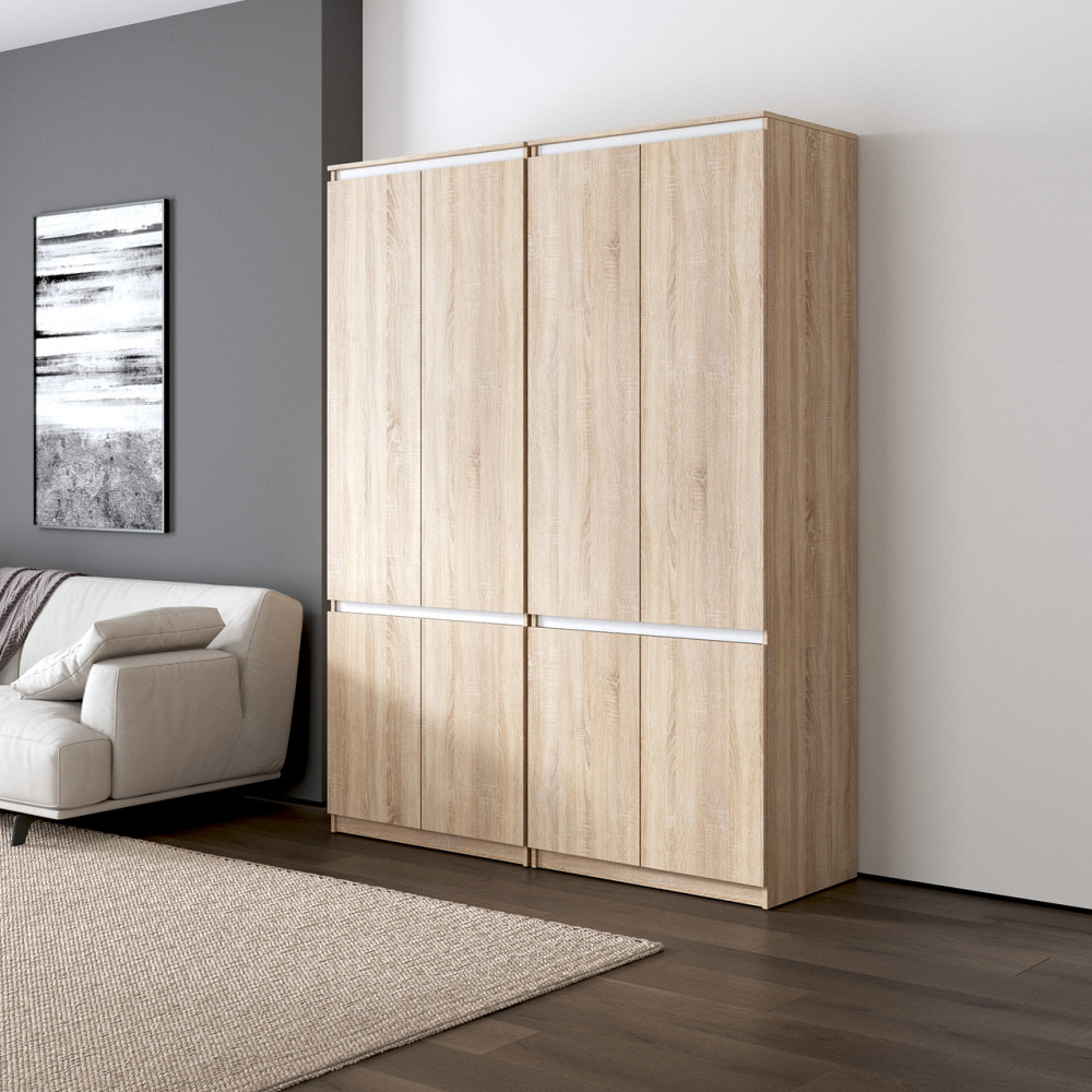 Шафа для одягу VAYS, зі штангою та полицями, комплект з 2 шаф R10+R24 Дуб Сонома-Білі планки Львів - фото 1