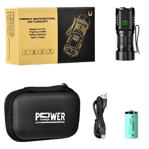 Мощный аккумуляторный лед фонарик, Фонарик на все случаи, Оригинальный ручной фонарь HI-35 Львов - изображение 1