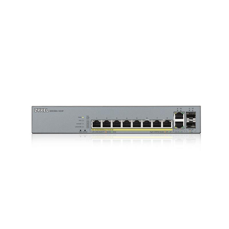 Комутатор для відеоспостереження ZYXEL GS1350-12HP (GS1350-12HP-EU0101F) (8xGE PoE+, 2xGE, 2xSFP, PoE max Харків - фото 2