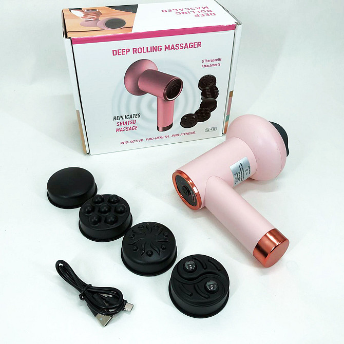 Массажер для тела мощный массажер Deep Rolling Massager, Вибро для шеи Массажер-подушка PD-27 Львов - изображение 9
