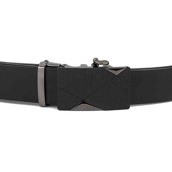 Ремінь чоловічий з пряжкою автомат матовою Vintage 20321 Чорний Київ