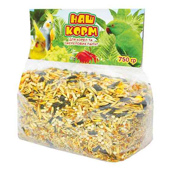 Корм Наш Корм для корел и ожереловых попугаев 750г Винница