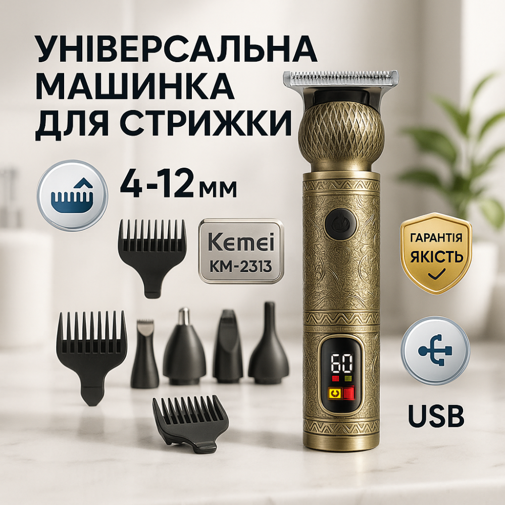 Многофункциональная аккумуляторная машинка для стрижки, Универсальный триммер для мужчин OY-71 Львов - изображение 19