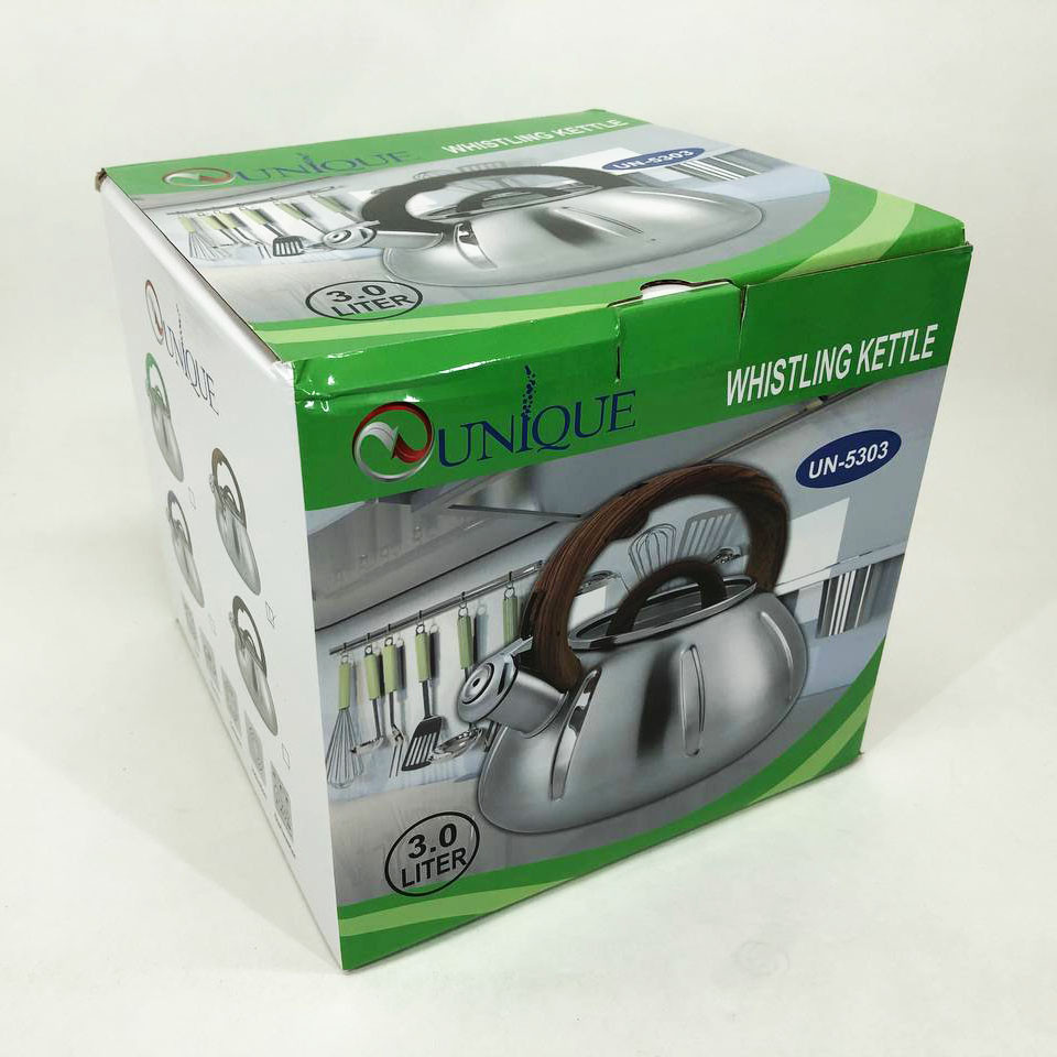 Чайник з нержавіючої сталі якісний Unique, Чайник газовий нержавіюча сталь Сучасний зі свистком MV-53 Львів - фото 6