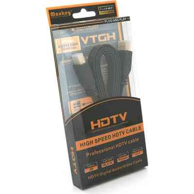 Кабель мультимедийный HDMI M to HDMI M 1.5m V1.4 black Merlion (YT-HDMI(M)/(M)SLIM-1.5m/04460) Винница