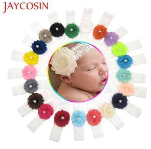 Мереживна дитяча пов'язка сіра - окружність 36-44см, квітка 6см Київ