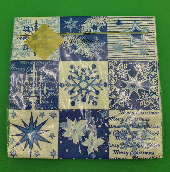 Новогодняя бумажная салфетка (ЗЗхЗЗ, 20шт) LuxyНГ Новогодний коллаж (838) (1 пачка) Харьков - изображение 2