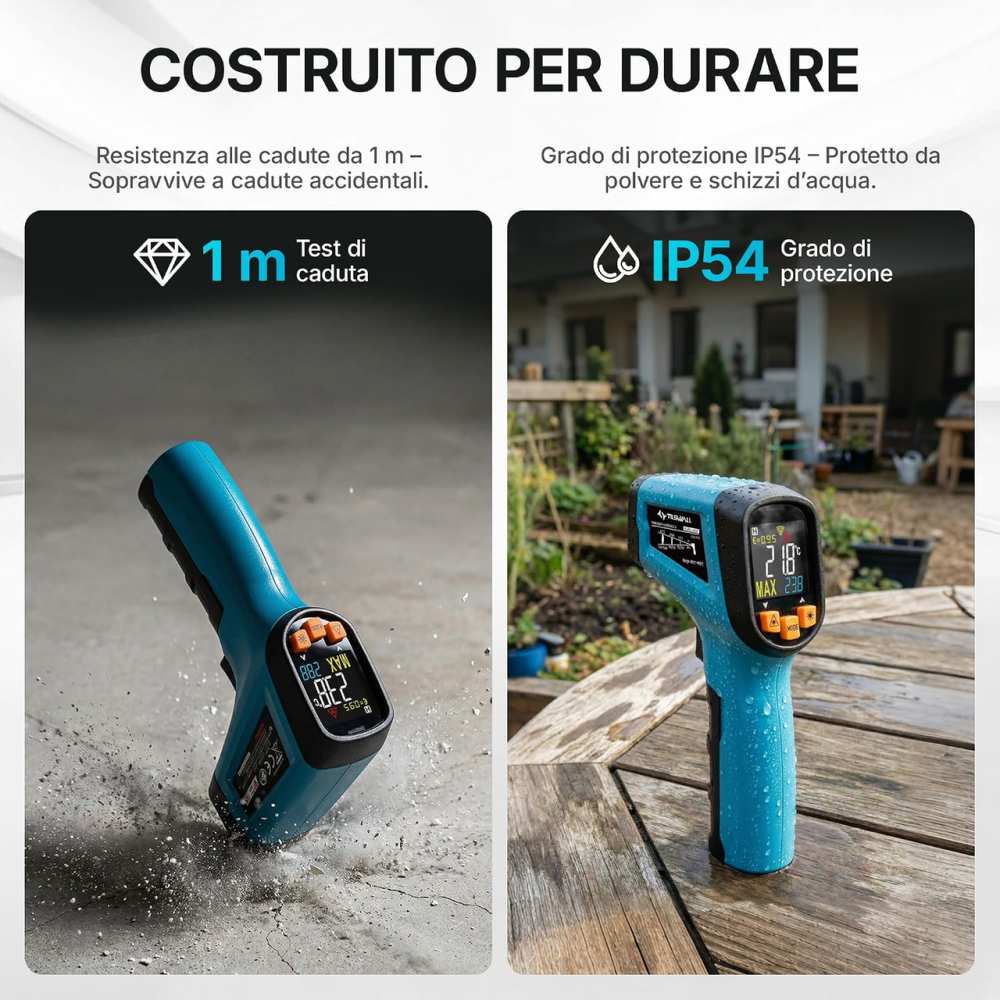 Инфракрасный пирометр Tilswall W301 -50…+600°C, лазерный термометр 12:1, LCD, регулируемая эмиссия Киев - изображение 5