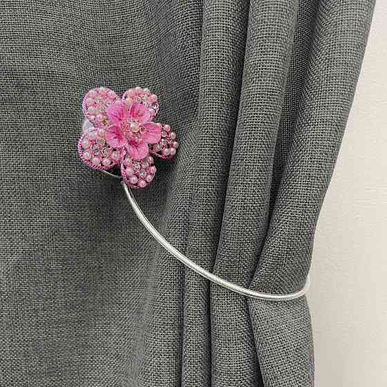 Магніти для штор та гардин "Flowers" набір 2 шт Рожевий (81-242) Київ