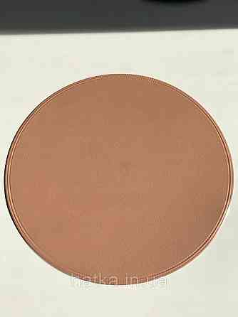 Серветка під тарілку підтарильник PU шкіра 38 см "Панкейк" кругла рожева коричневий для дому та ресторану Київ