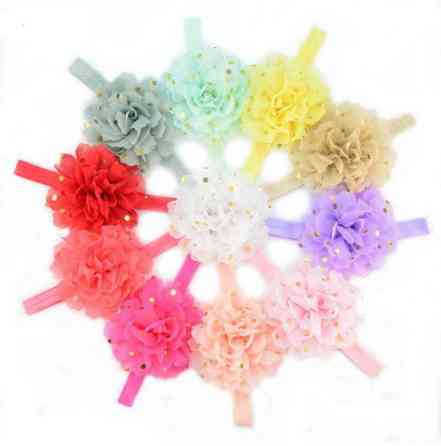 Повязка детская с цветком ментоловая - окружность 34-48см, диаметр цветка 10см Киев