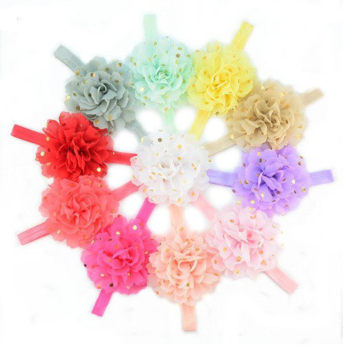 Повязка детская с цветком ментоловая - окружность 34-48см, диаметр цветка 10см Киев - изображение 2