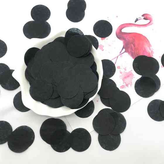 Конфетти кружки из бумаги 10 г 25 мм черный Киев