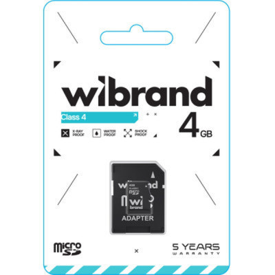 Карта памяти Wibrand 4GB microSD class 4 (WICDC4/4GB-A) Винница - изображение 2