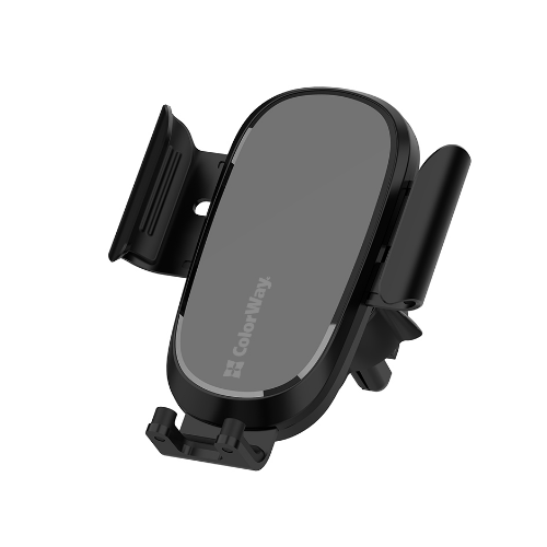 Тримач автомобільний для мобільного + БЗП 2в1 Air Vent Car ColorWay CW-CHAW038Q-BK чорний Житомир - изображение 10